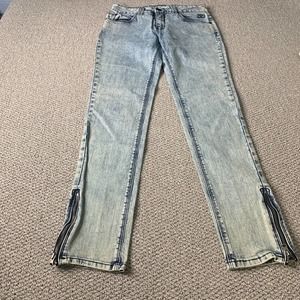 Silence + Noise Womens Jean Size 28 Blue Light Wash Denim Ankle Zip Twig Hi Rise